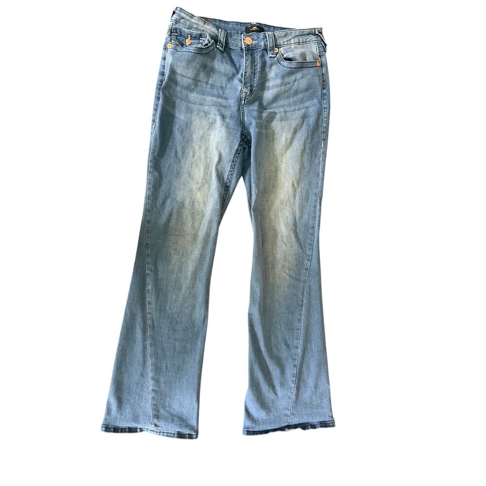 True Religion Joey Jeans Womens Size 32 Mid Rise Flare Denim Y2K Bootcut